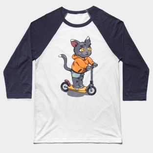 cat on a scooter Baseball T-Shirt